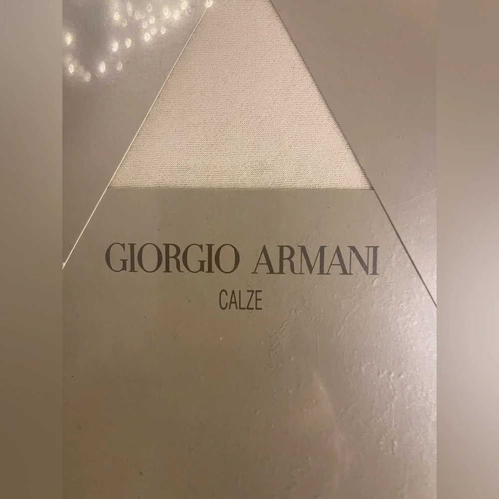 Vintage GIORGIO ARMANI Calze Ol Seta Sheers Pantyhose Tights Hosiery Ivory Sz B
